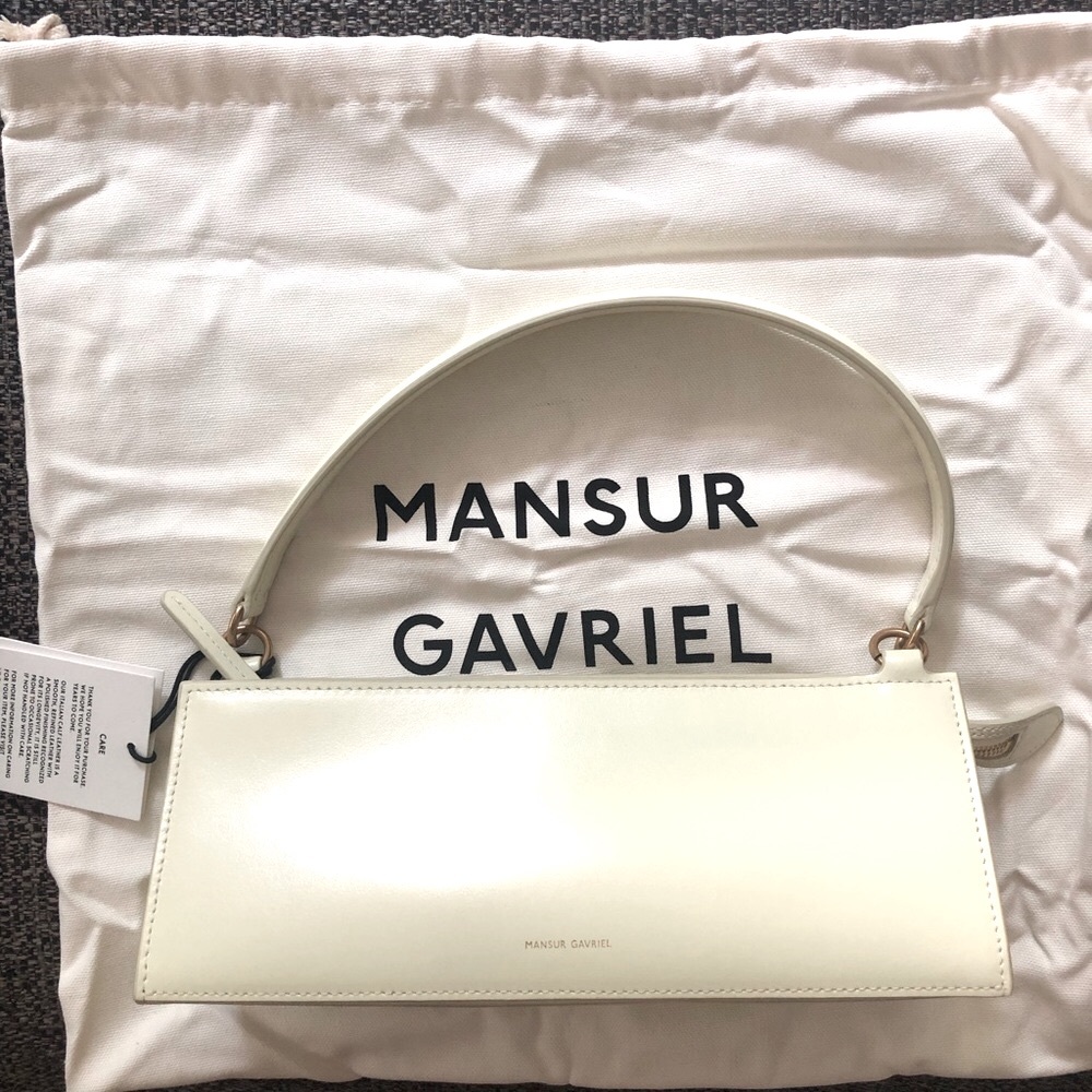 Mansur Gavriel Pencil Case Leather Shoulder Bag- Creme - NWT